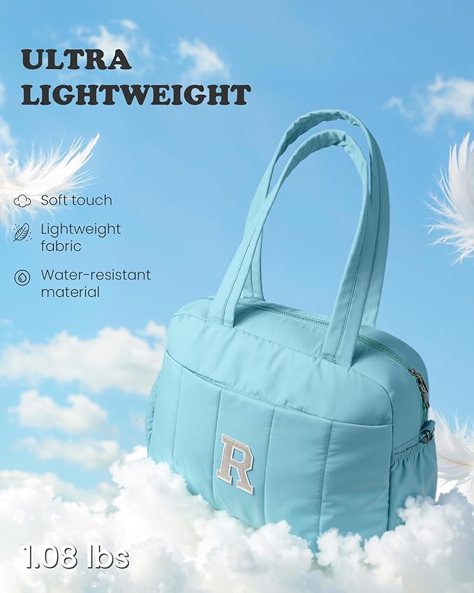 Christmas Gifts for Women-Duffle Bag, Weekender Bags for Girl，Gift for Mom-Initial Overnight Bag with Wet Pocket，Lightweight Dance Bags Personalized Gymnastics bag with Makeup Pouch