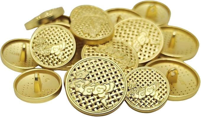 14 Pieces Gold Metal Blazer Button Set 18mm 23mm for Blazers, Suits, Sport Coats, Sewing, Uniform, Jackets (MBM42)