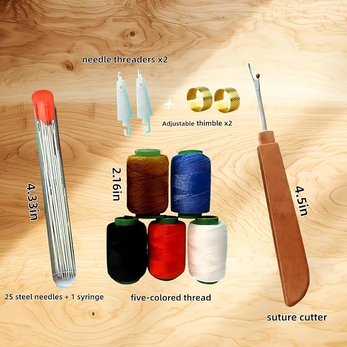 Big Eye Steel Sewing Needles Kit 36 Piece, Multi-Purpose Needle and Thread Kit, Steel Sewing Needles Kit Clothing, Sewing Kit for Beginners