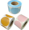 1500 Gold, Pink, Light Blue 2 Inch Round Color Code Dot Stickers for Inventory Organization - Blank Labels to Write On