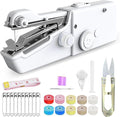 Handheld Sewing Machine - Portable Mini Sewing Machine with Accessories Kit for Beginners DIY (off-white)