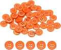 HARFINGTON 50pcs Sewing Button 15mm (5/8") 4 Holes Resin Round Crafting Replacement Buttons for Clothing DIY Crafts Decoration, Orange