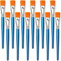 1 inch Flat Paint Brushes for Acrylic Painting,12 Pieces Large Synthetic Paint Brushes Bulk with Wooden Handle for Acrylic, Watercolor, Oil, Crafts, Face Body Art