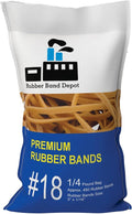 3" x 1/16'' - Size #18 - Rubber Band Depot - Everyday Rubber Bands, Business Bands - Approximately 450 Per Bag - 1/4 Pound Bag