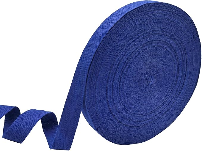 Royal Blue Twill Tape 3/4 Inch Wide - 40 Yards Herringbone Cotton Webbing Bias Binding Tape for Sewing, Crafting, DIY Projects, Pet Collars, Gift Wrapping and Home Decoration