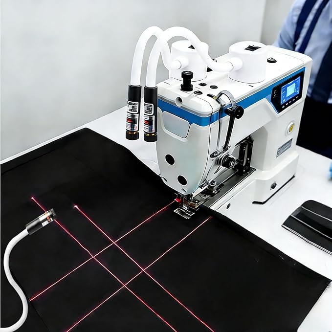 Magnetic Positioning Quilting Light for Sewing Machine, USB & Plug in Red Guide Line Tool with Dot/Straight Line/Crosshair Projection, LED Vision Guide with Bendable Arm (USB, Crosshair)