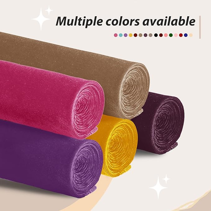 KKJIAF Taupe Stretch Velvet Fabric 60 Inch Wide, 1 Yard Soft Stretchy Fabric for Sewing Clothes, Apparel, Costume, Crafts - 90% Polyester 10% Spandex