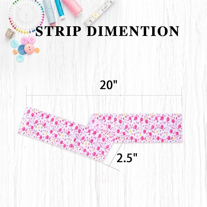 SANDOO 40 Strip Jelly Roll Fabrics for Quilting - Pink Quilting Fabric for Art,Craft & Sewing,Jellyroll Fabric for Quilting Clearance,Soft Cotton Precut Floral Cloth for Blanket,Rug,Home Decor,2.5x20