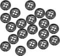 HARFINGTON 20pcs Metal Sewing Button, 11.5mm 4-Hole Round Suit Shirts Coats Clothes Sewing Buttons for Decoration Craft, Gunmetal