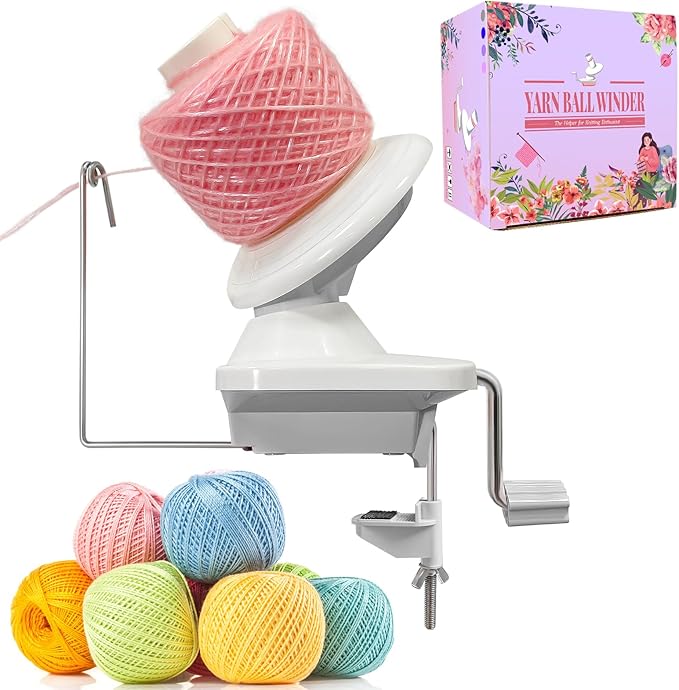 BAPOTH Yarn Winder, Efficient Yarn Winder for Crocheting Make 3.5oz Yarn Cakes, Easy to Use and Install Yarn Ball Winder with Lower Noise, The Helper for Knitting Lover for Yarns Below Size 5