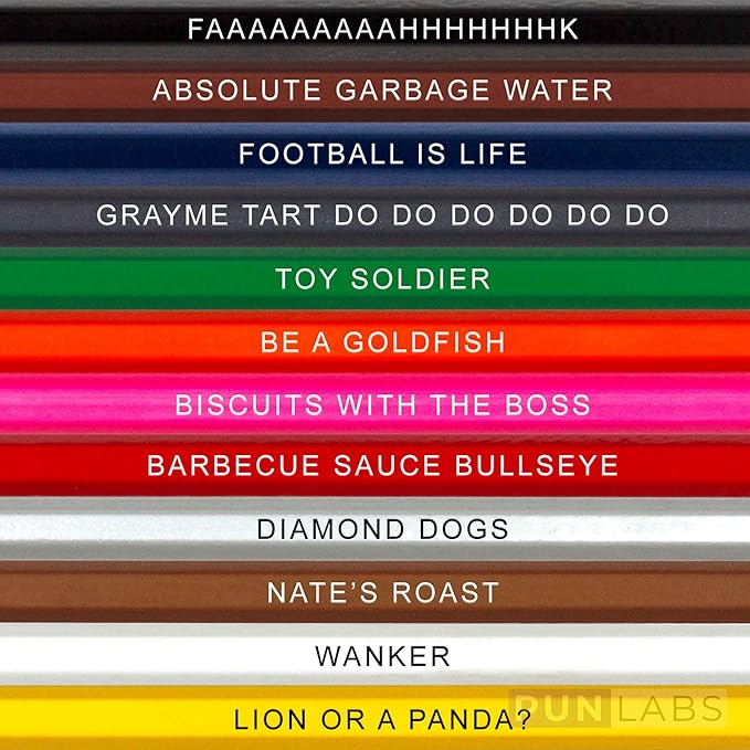 Richmond Till I Dyes Colored Pencil Set – Ted Lasso Inspired Parody Pencils for Fans of the Show – Set of 12 Foil-Stamped Pencils with Clever TV Show References – Fun School Supplies & Gifts