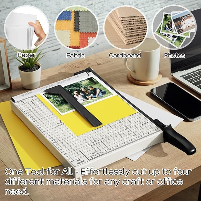 Optomni Paper Cutter, 12-Inch Heavy Duty Guillotine Paper Cutter with 15 Sheet Capacity, Ideal Paper Trimmer for Classroom, Cardstock, Art Projects, and Office Use (Magnetic Paper Guide)