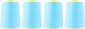Mandala Crafts 4 Pack of Serger Threads Cones Spools - 20S/2 24000 Yards Polyester Pale Blue Threads for Sergers Machine and Overlock Quilting Sewing Machine