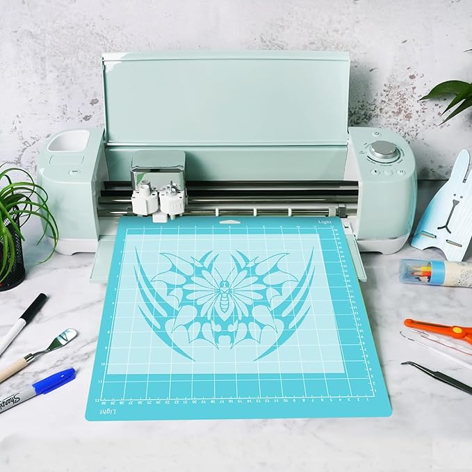 Gwybkq Cutting Mat 6 Pack Light, Compatible With Cricut Maker/Explore Air 2/Air/One (12x12Inch), Blue Adhesive Sticky Pads Non-Slip Replacement Mats for Accessories Supplies