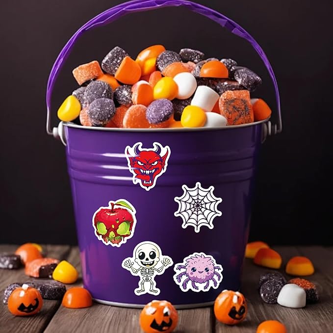 100Pcs Halloween Stickers for Adults,Non-Repeating Vinyl Waterproof Pumpkins Ghost Witches Stickers Cute Sticker Bulk Halloween Holiday Party Gifts Decor