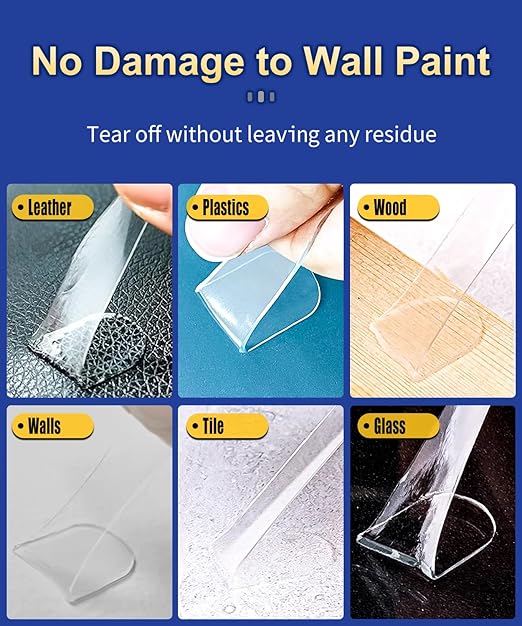 Extra Large-Pro Mounting Putty No Residue with Pull Tab, Strong Double Sided Glue Adhesive Dots Clear Museum Sticky Tack, Picture Hanging Strips Fixed Decor Craft, 0.6 x 1.38 in (98 Pcs)