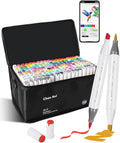 YHC 168 Alcohol Brush Marker with Free App, Chen Rui Dual Tips Art Markers for Adults, Alcohol Based Brush & Chisel Tips Markers for Drawing, Coloring, Painting, Sketching
