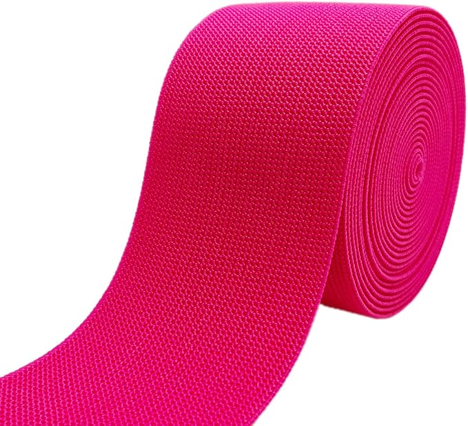 Rose Knit Elastic Band for Sewing 3 inch 5 Yards Double-Side Twill Woven Elastic Heavy Stretch Elastic Spool for Sewing Pants Waistband, Wigs, Skirts, Craft DIY Projects