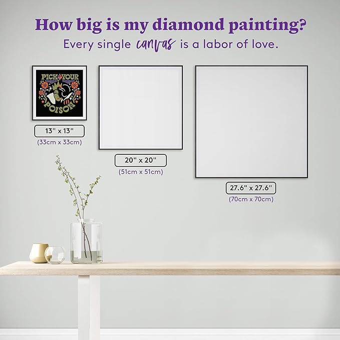 DIAMOND ART CLUB Pick Your Poison Diamond Painting Kit, Fun DIY Crafts for Adults, Round Diamond Art Canvas, 13" x 13"