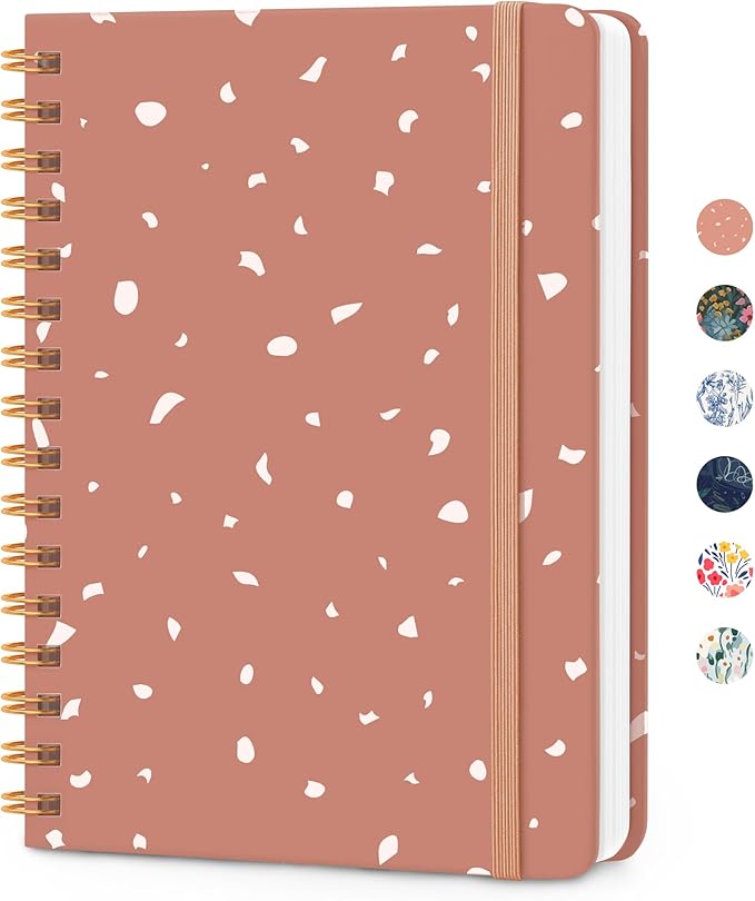 Lined Spiral Journal Notebook, A5 College Ruled Notebook for Journaling, Note-Taking, and Daily Planning, Durable Hardcover with an Elegant Design，Orange