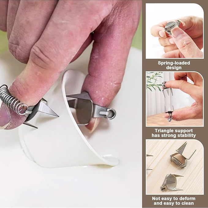 10 Pieces Pottery Clay Glaze Clamps Fingertip Dipping Glaze Clips, Ceramic Glazing Tongs, Glazing Tongs for Pottery