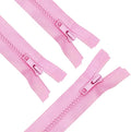ANPURZII 3PCS #5 47 Inch Pink Separating Jacket Zippers for Sewing Coats, Molded Plastic Bulk Zippers(Pink 47" 3PCS)