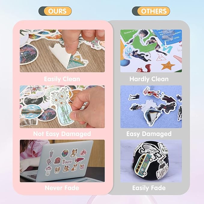 Arme Stickers Pack, 400 PCS Cute Vinyl Stickers for Water Bottles, Art Laptap Stickers for Kids Teens Girls Adults, Waterproof Sticker for Skateboard Notebooks Phone