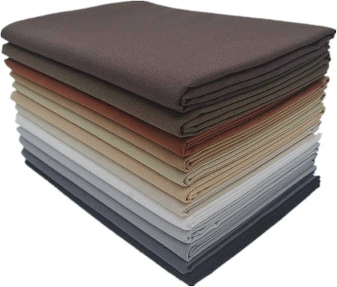 Fat Quarters Fabric Bundles Solid Colors, 12 Precut Cotton Fabric Quilting, 18 x 22 inch, (Rocky Mountains)