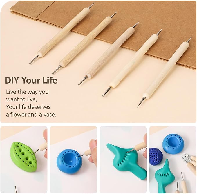 Tovotum Pottery Sculpting Tools 32PCS Ceramic Clay Carving Tools Set for Beginners Expert Art Crafts Pottery Clay Tool