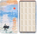 Portable Watercolor Paint Palette with Tins, Lightweight Empty Full Pans with Magnetic Squares, Metal Paint Tray Palettes for Travel, Acrylics Painting and Art, 20Full Pans,Sunrise