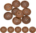 uxcell 50Pcs Wooden Buttons, 35mm(1 3/8") 4 Hole Round Wood Sewing Button Craft Flatback for Sewing DIY Craft Clothing, Brown