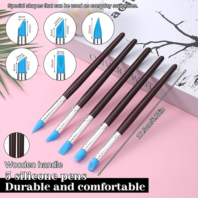 15PCS Clay Tools Kit, Pottery Tools Modeling Dotting Tool Resin Clay Sculpting Tools Kit Air Dry Clays Tool Set for Adults, Pottery Craft, Dotting, Carving, Drawing, Molding, Modeling, Shaping