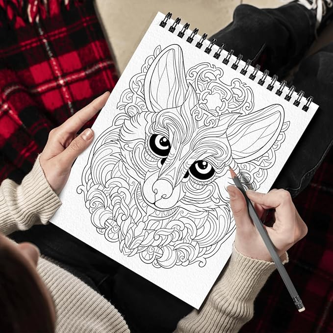 SOUTHERN LOTUS Animal Patterns Spiral Coloring Book Wirebound Hardcover Papers With Relaxing Animals Mandala Drawings Color Pages For Adults Women Seniors Mindfulness Relaxation Anxiety Relief