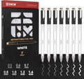 Retractable White Gel Pen, 7 Nib Sizes - Precision Large Capacity Opaque White Archival Gel Ink Pens, Fine Point Smooth Writing Highlighter Pens for Black Paper Note Taking Aesthetic Art Supplies
