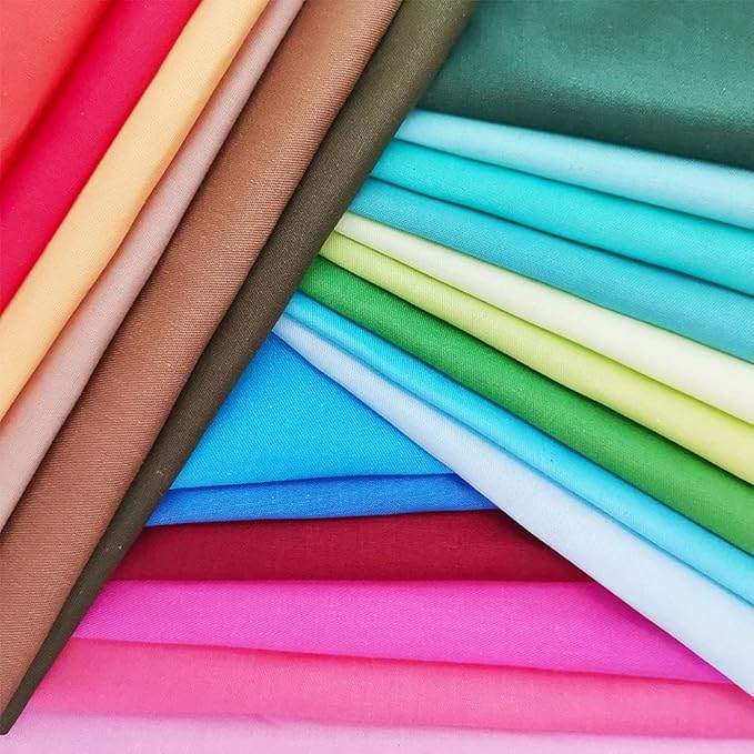 100 Pcs Quilting Fabric Bundles 4" x 4" (10cm×10cm) Solid Colors Pure Cotton, Precut Squares Sewing Quilting Patchwork Scraps for DIY Crafting