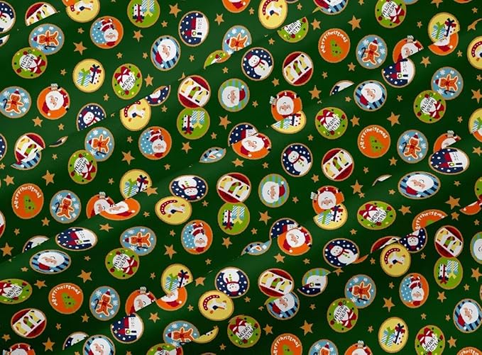 Christmas Layer Cake Fabric - 48 Pcs 10x10 Inch Precut Squares for Quilting | 100% Cotton with Festive Santa,Sock,and Tree in Red and Green(8 Patterns,6 Each)