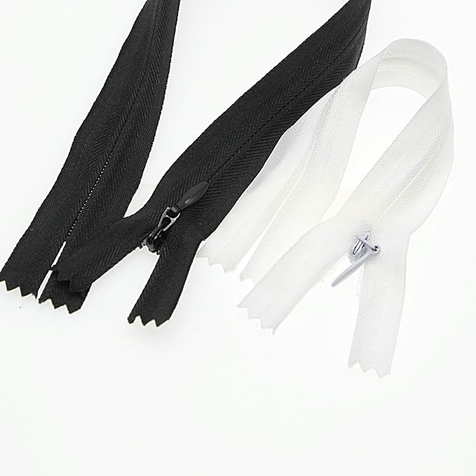 3# 34 Inch Invisible Zippers Black&White,86cm Nylon Coil Hidden Zipper for Sewer Tailor DIY Manual Handmade Zipper for Sewing Dress Bags Crafts Mattress Pillow Bed Sheet Sofa (10 PCS/Pack) Leekayer