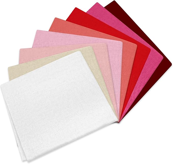 18 * 21inch Cotton Fabric, Premium Fabric Pure Quilting Fat Quarter Bundles Patchwork for Sewing DIY Craft (Red Series, 8PCS)