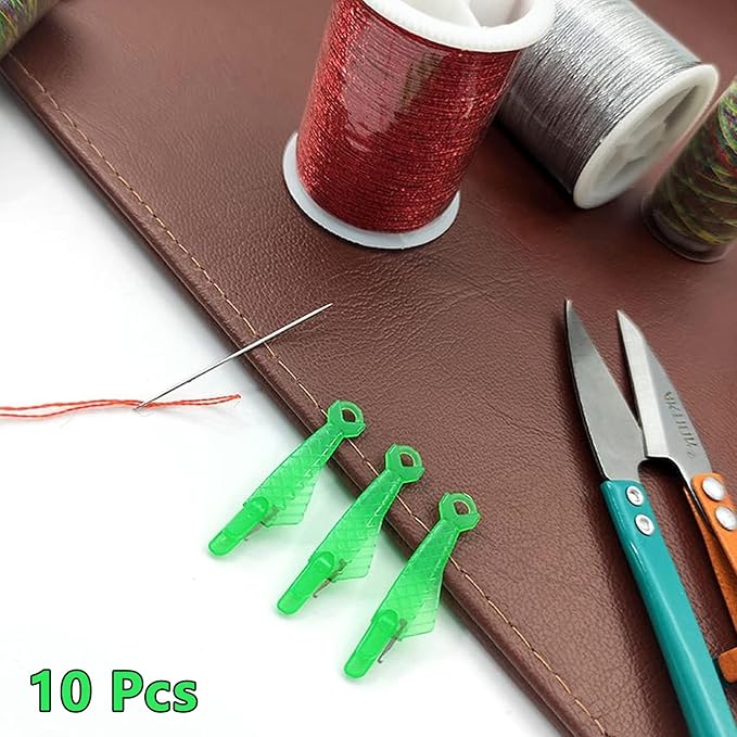 10 Pcs Fish Mouth Sewing Machine Needle Threader,2024 New Upgraded Automatic Sewing Needle Threader,Simple Needle Threader Tool,Quick Sewing Machine Cycle Simple Needle Threader Tool (Green)