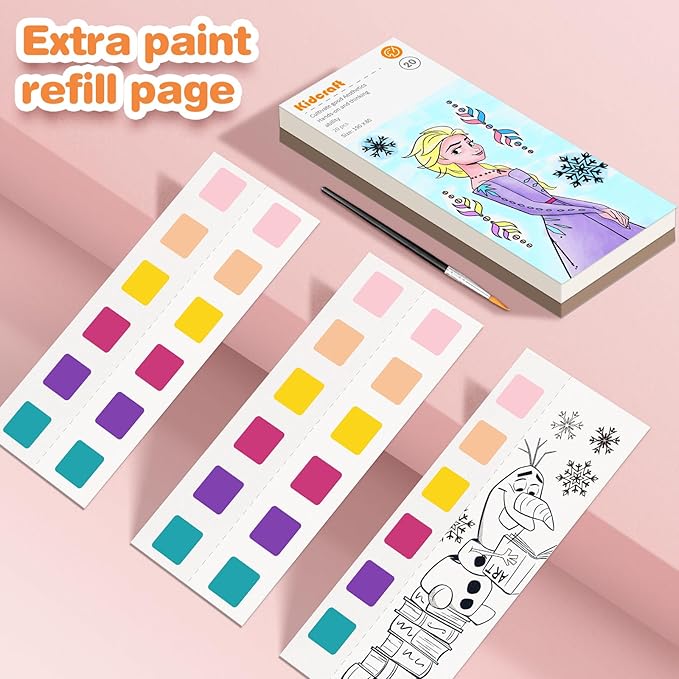 Paint with Water Coloring Books for Kids, Pocket Mess Free Watercolor Painting Kit, Water Color Paint Set Arts and Crafts Gift for Girls Ages 4 5 6 7 8+, Travel Activity Toy - Princess