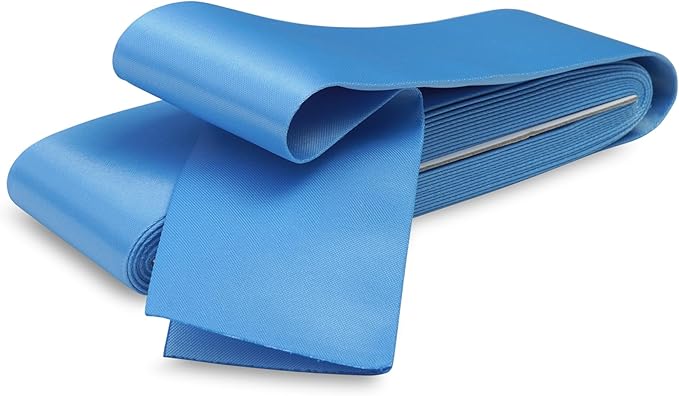 Medium Blue Satin Blanket Binding 2 Inch x 4 3/4 Yards Single Fold Tape for Quilt Edging Blue Smooth Finish Easy to Sew On Durable Trim Material Ideal for Blanket Crafts DIY Projects Sewing