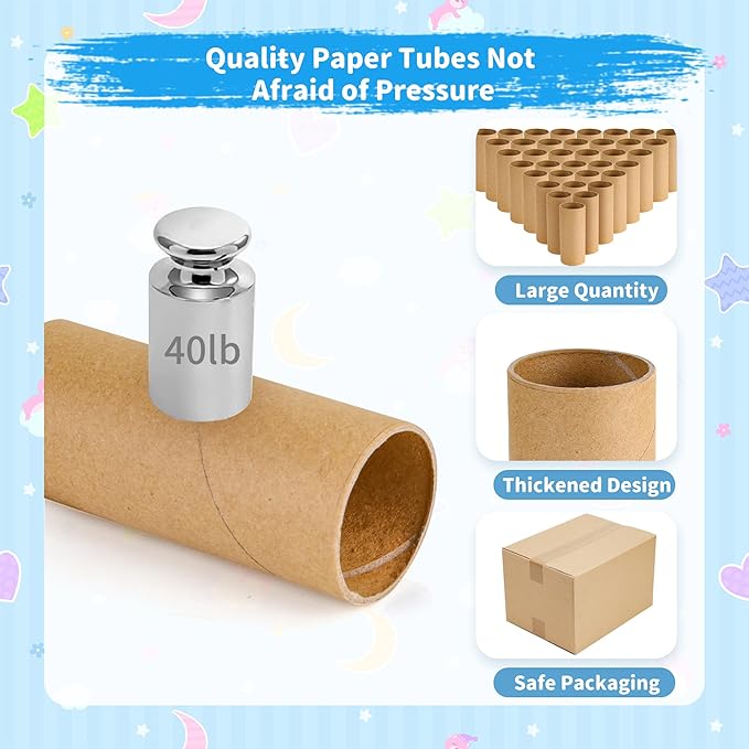 GSHYMXT 120 Pack Cardboard Tubes for Craft- 1.57 x 3.93 inches - Brown Rolling Paper, Empty Toilet Paper Rolls for Crafts Tubes Craft Supplies, Premium Kraft Paper Strong and Pressure-Resistant