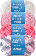 Soft Velvet Yarn Chenille Yarn for Crocheting and Knitting – Bulky (93 Yards/100g) - Polyester - Yarn for Blanket Amigurumi Weaving Crafts (Mixed Color 08, 4 Pack)