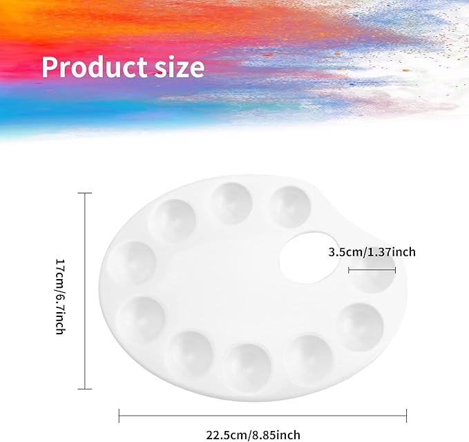 30 Pack 10 Well Paint Palettes Tray Bulk, White Plastic Paint Palettes for Adult, Watercolor Painting Tray Palette for Amateur Painters, DIY Art Painting