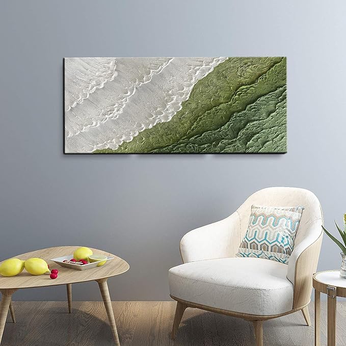 YaSheng Art- 3D Thick Texture Canvas Wall Art Hand-Painted Minimalism Abstract Artwork Oil Painting Home Decorations Modern bedroom Wall Art Ready to Hang 24x48inch