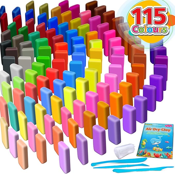 Air Dry Clay 115 Colors, Modeling Clay for Kids, DIY Molding Magic Toy with Tools, Gift for Kids Boys Girls