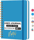 CICPAP Lined Spiral Journal Notebook, A5 College Ruled Notebook for Journaling, Note-Taking, and Daily Planning, Durable Hardcover with an Elegant Design, Blue