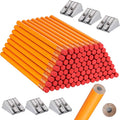 Fainne 102 Pcs Bulk Thick Jumbo Graphite Pencils Set 96 Fat Giant Large Pencils and 6 Sharpeners Enhanced Grip for Art Drafting Writing Drawing Office and Home Use(Orange, Gold,Round)