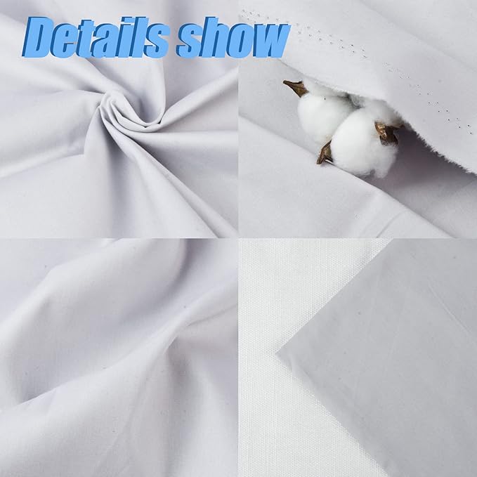 5 Yard Silver Cotton Fabric,Natural Cotton Poplin Fabric by The Yard, 59 Inches Wide 100% Cotton Fabric,Soft Embroidery Muslin Quilting Material for Sewing Material Apparel Cloth