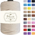 Maxee Premium Polyester Macrame Cord 3 mm × 218 yd,3mm 100% Polypropylene Macrame Cord,Ideal for Crochet, Wall Hangers, Bags, Rugs & DIY Crafts（Beige）